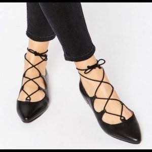 Halogen lace up black flats